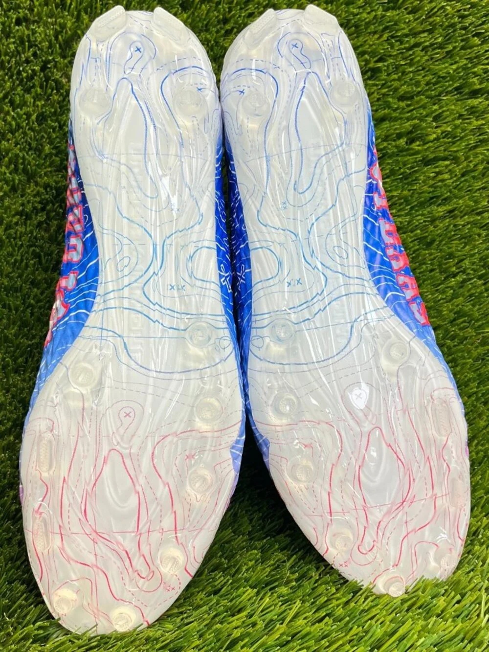 Under Armour Spotlight Clone 4 MC‎ TX Mens Size 12 Blue White Football Cleats